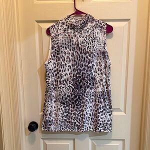 Jessica London Leopard Print Sleeveless Top